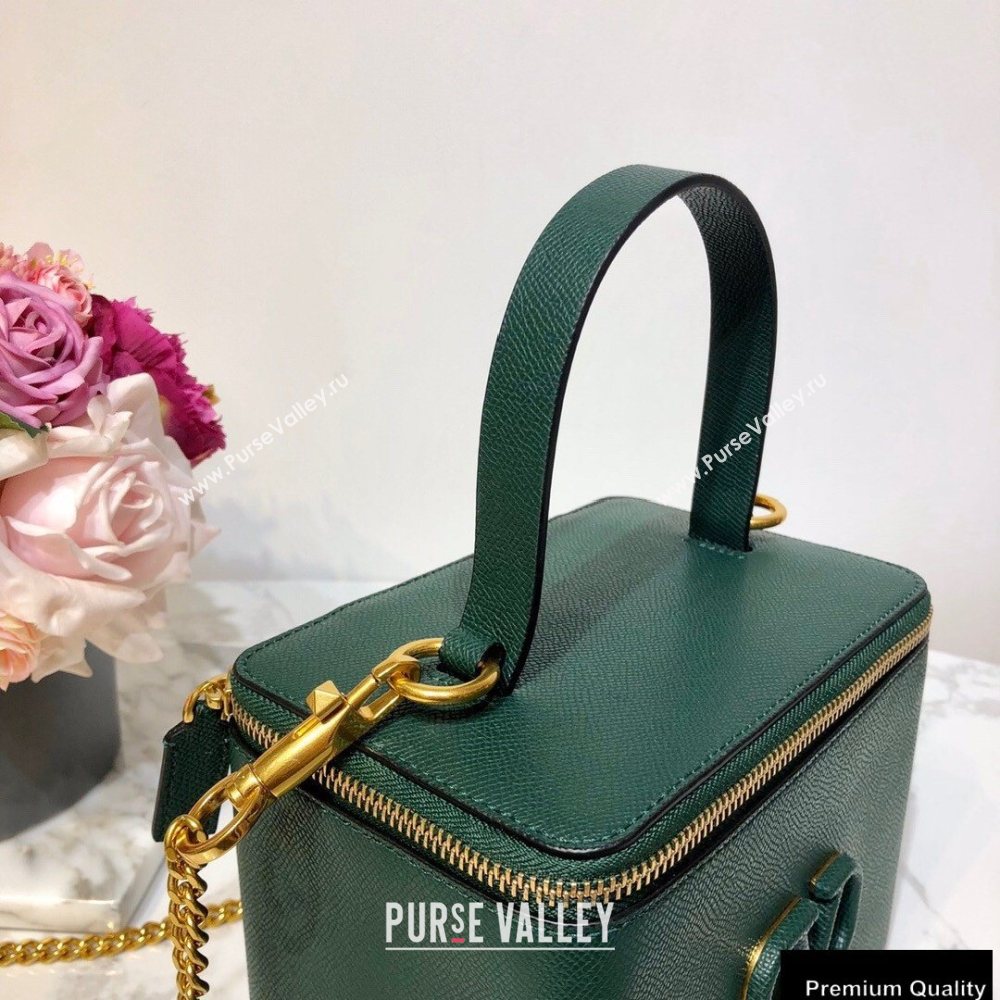 Valentino VSLING Calfskin Vanity Case Bag Green 2020 (liankafo-20101409)