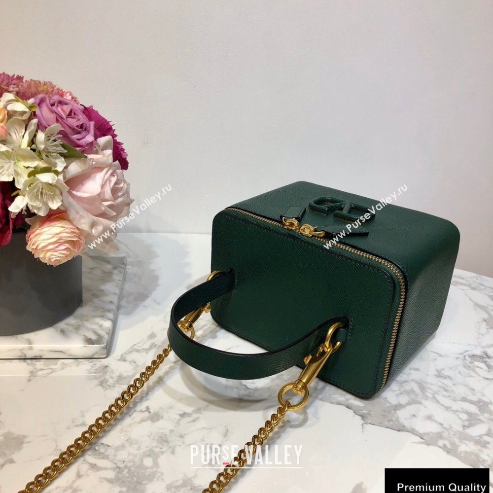 Valentino VSLING Calfskin Vanity Case Bag Green 2020 (liankafo-20101409)