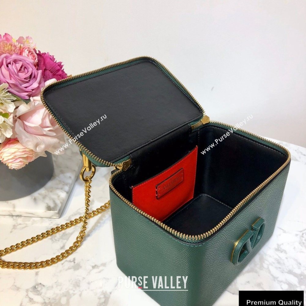 Valentino VSLING Calfskin Vanity Case Bag Green 2020 (liankafo-20101409)
