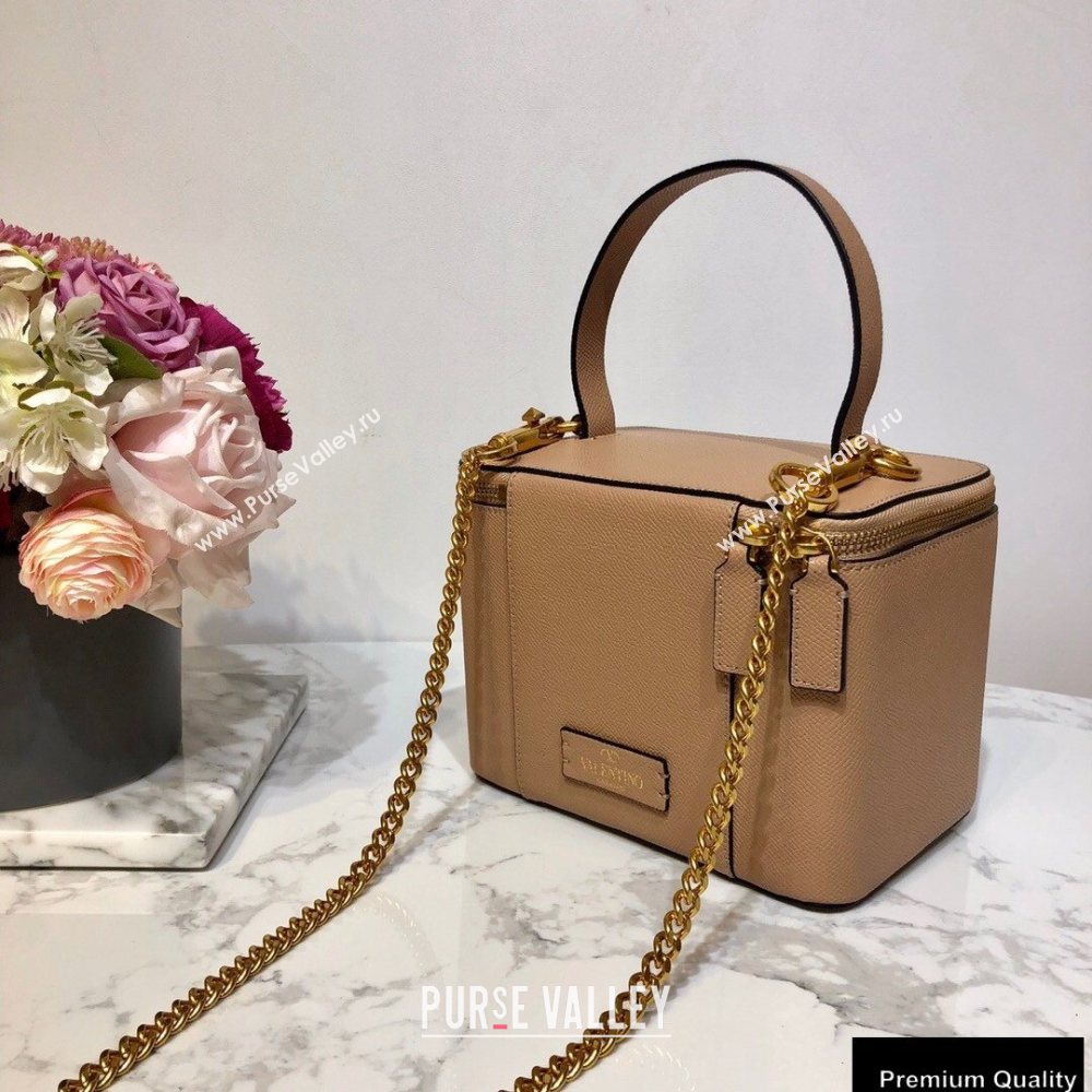 Valentino VSLING Calfskin Vanity Case Bag Nude 2020 (liankafo-20101410)