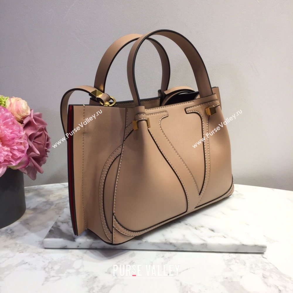 Valentino Vlogo Signature Small Shopping Tote Bag 9079 Nude 2020 (liankafo-20101442)