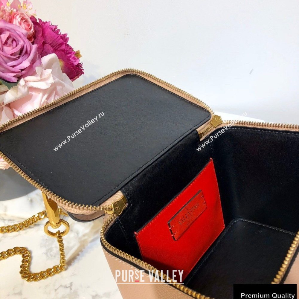 Valentino VSLING Calfskin Vanity Case Bag Nude 2020 (liankafo-20101410)