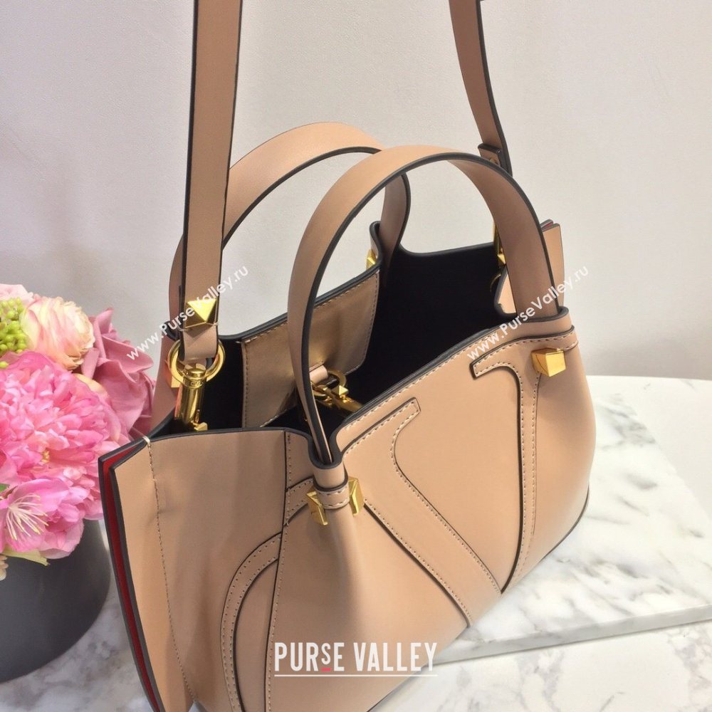 Valentino Vlogo Signature Small Shopping Tote Bag 9079 Nude 2020 (liankafo-20101442)