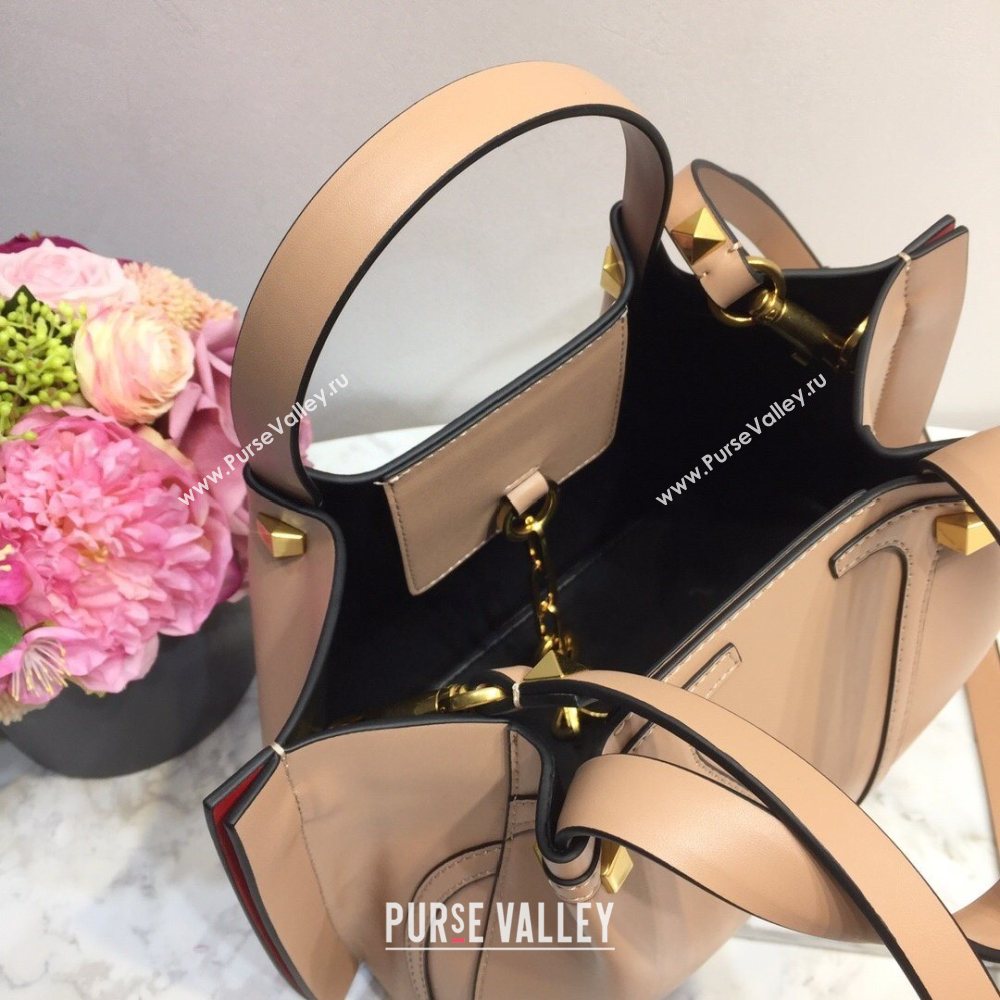 Valentino Vlogo Signature Small Shopping Tote Bag 9079 Nude 2020 (liankafo-20101442)