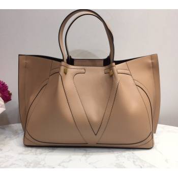 Valentino Vlogo Signature Large Shopping Tote Bag 9099 Nude 2020 (liankafo-20101440)