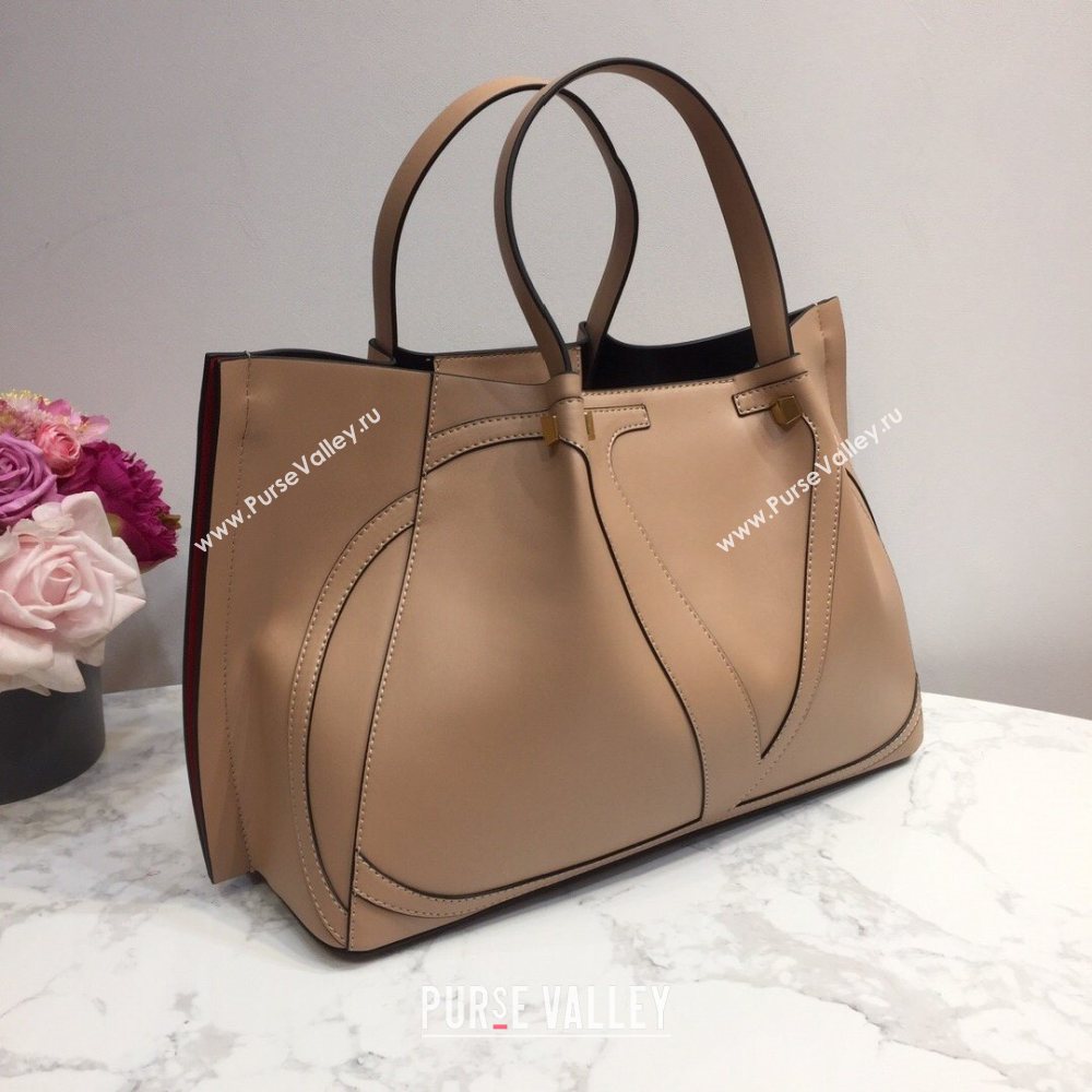 Valentino Vlogo Signature Large Shopping Tote Bag 9099 Nude 2020 (liankafo-20101440)