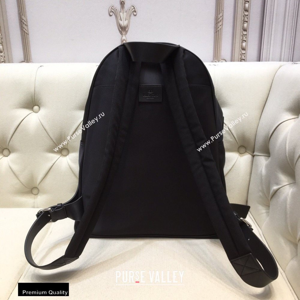 Valentino Vlogo Nylon Backpack Bag Black 2020 (liankafo-20101436)