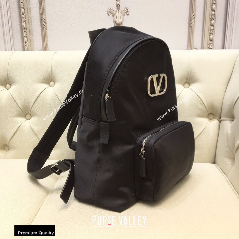 Valentino Vlogo Nylon Backpack Bag Black 2020 (liankafo-20101436)