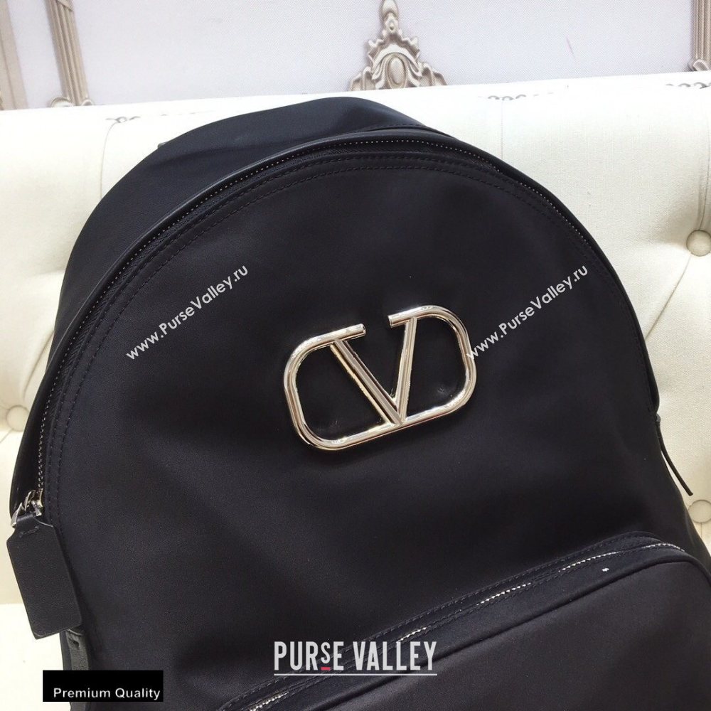 Valentino Vlogo Nylon Backpack Bag Black 2020 (liankafo-20101436)
