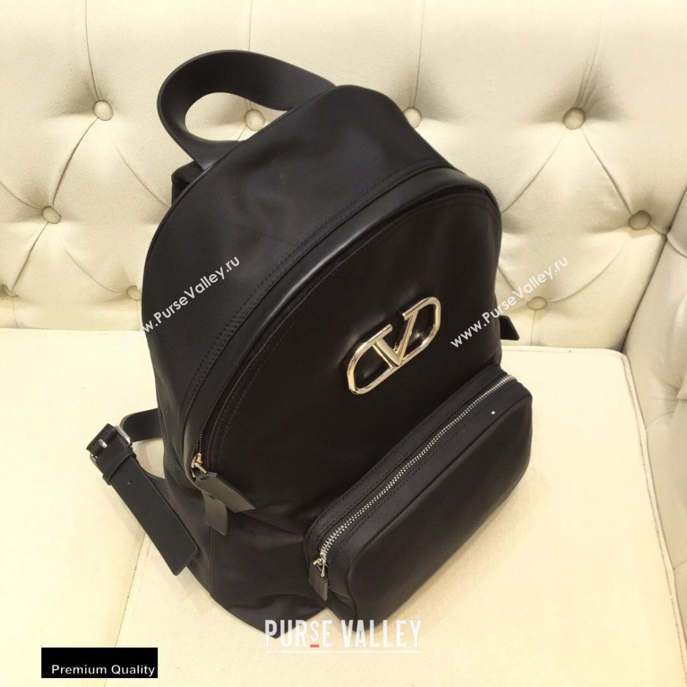 Valentino Vlogo Nylon Backpack Bag Black 2020 (liankafo-20101436)