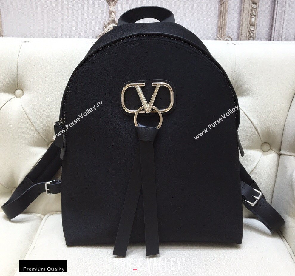 Valentino VRing Nylon Backpack Bag Black 2020 (liankafo-20101437)