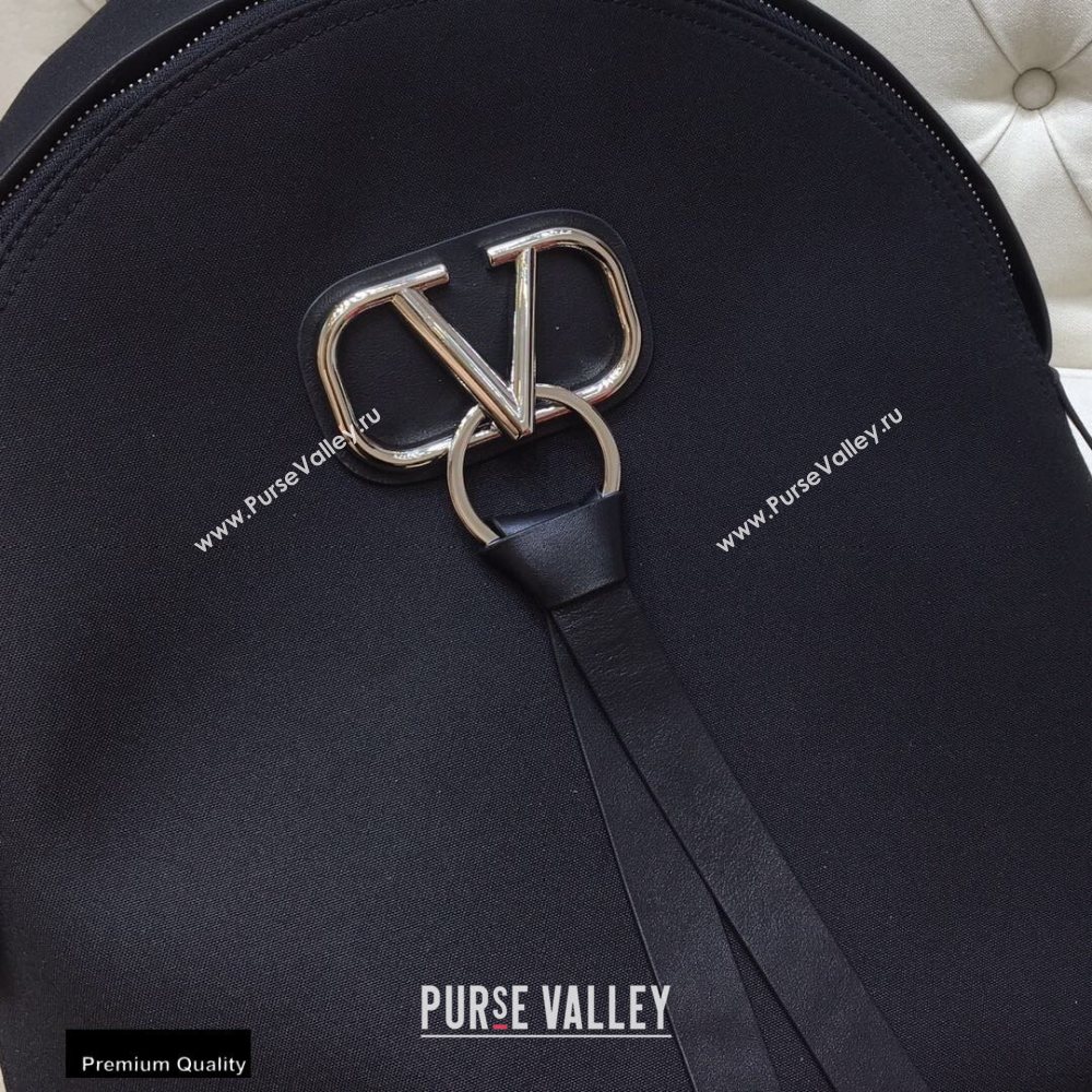 Valentino VRing Nylon Backpack Bag Black 2020 (liankafo-20101437)