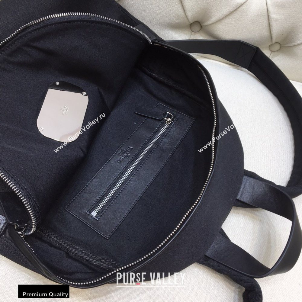 Valentino VRing Nylon Backpack Bag Black 2020 (liankafo-20101437)