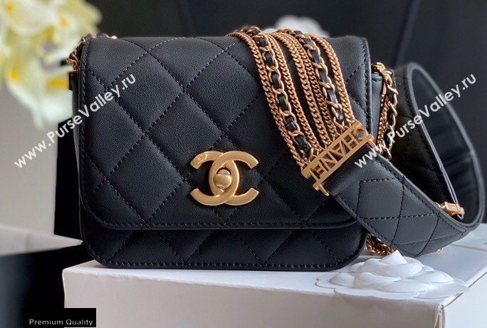 Chanel Multiple Chains Mini Flap Bag AS2051 Black 2020 (jiyuan-20101540)