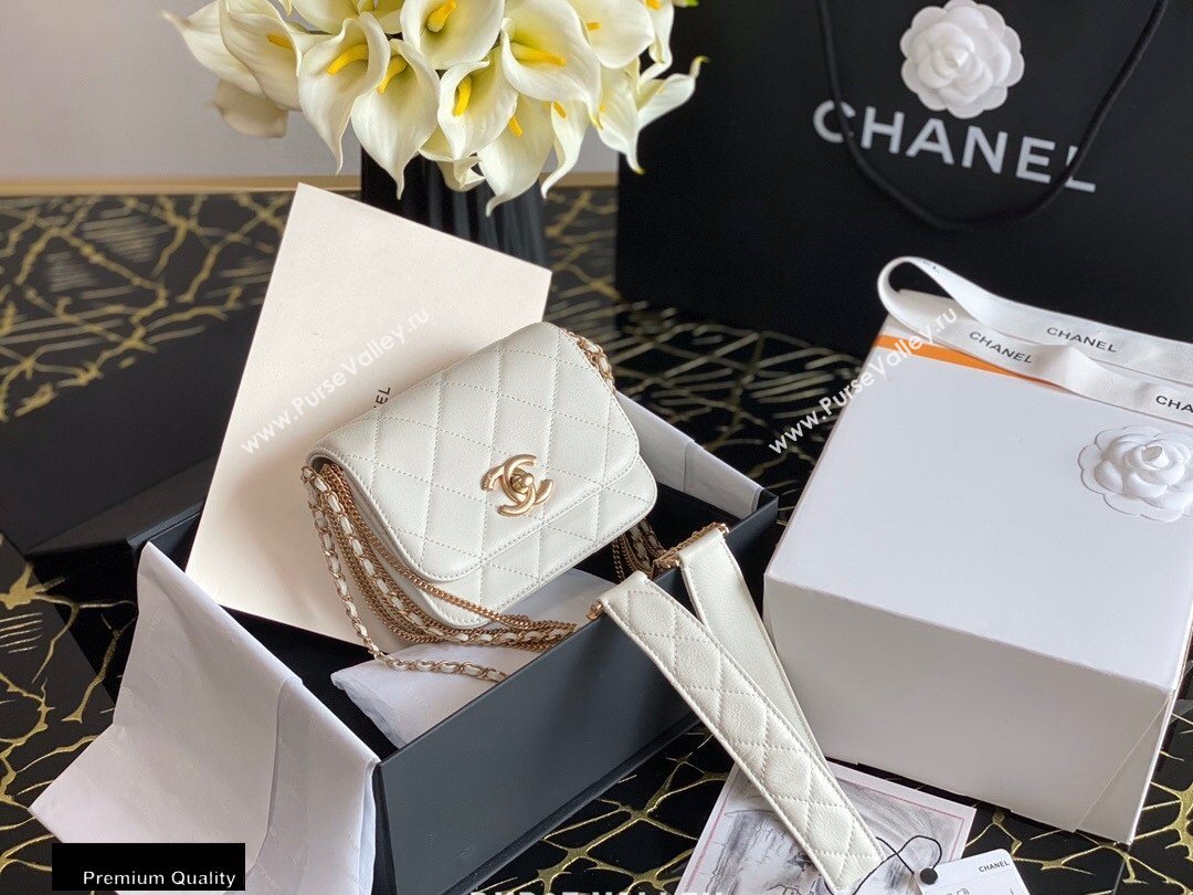 Chanel Multiple Chains Mini Flap Bag AS2051 White 2020 (jiyuan-20101542)