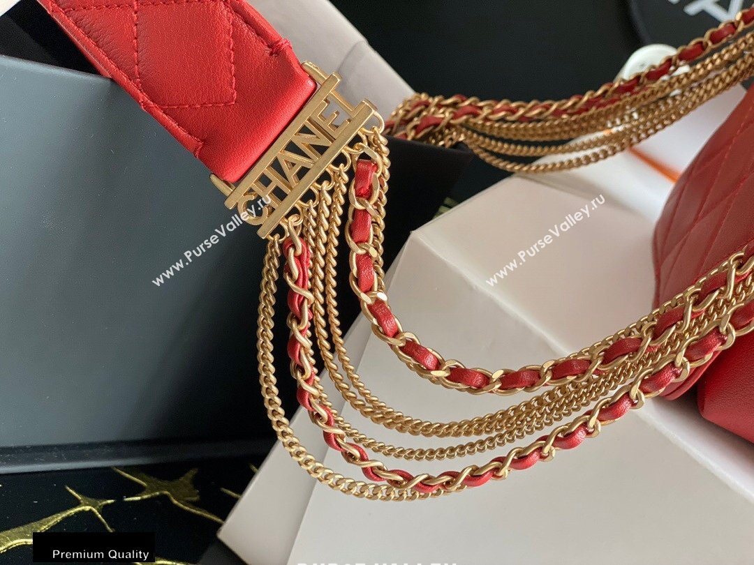 Chanel Multiple Chains Mini Flap Bag AS2051 Red 2020 (jiyuan-20101541)