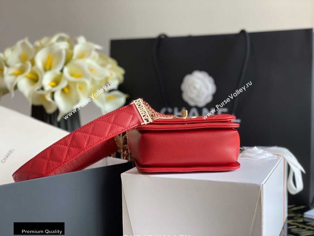 Chanel Multiple Chains Mini Flap Bag AS2051 Red 2020 (jiyuan-20101541)