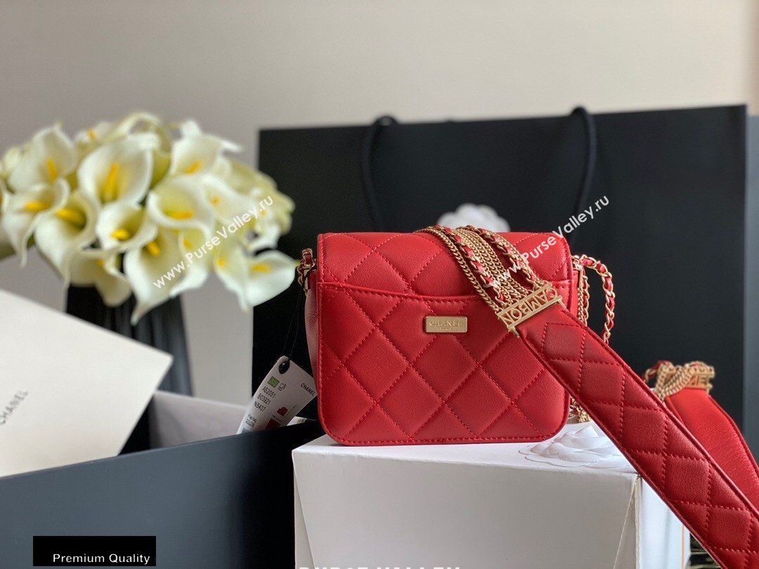 Chanel Multiple Chains Mini Flap Bag AS2051 Red 2020 (jiyuan-20101541)