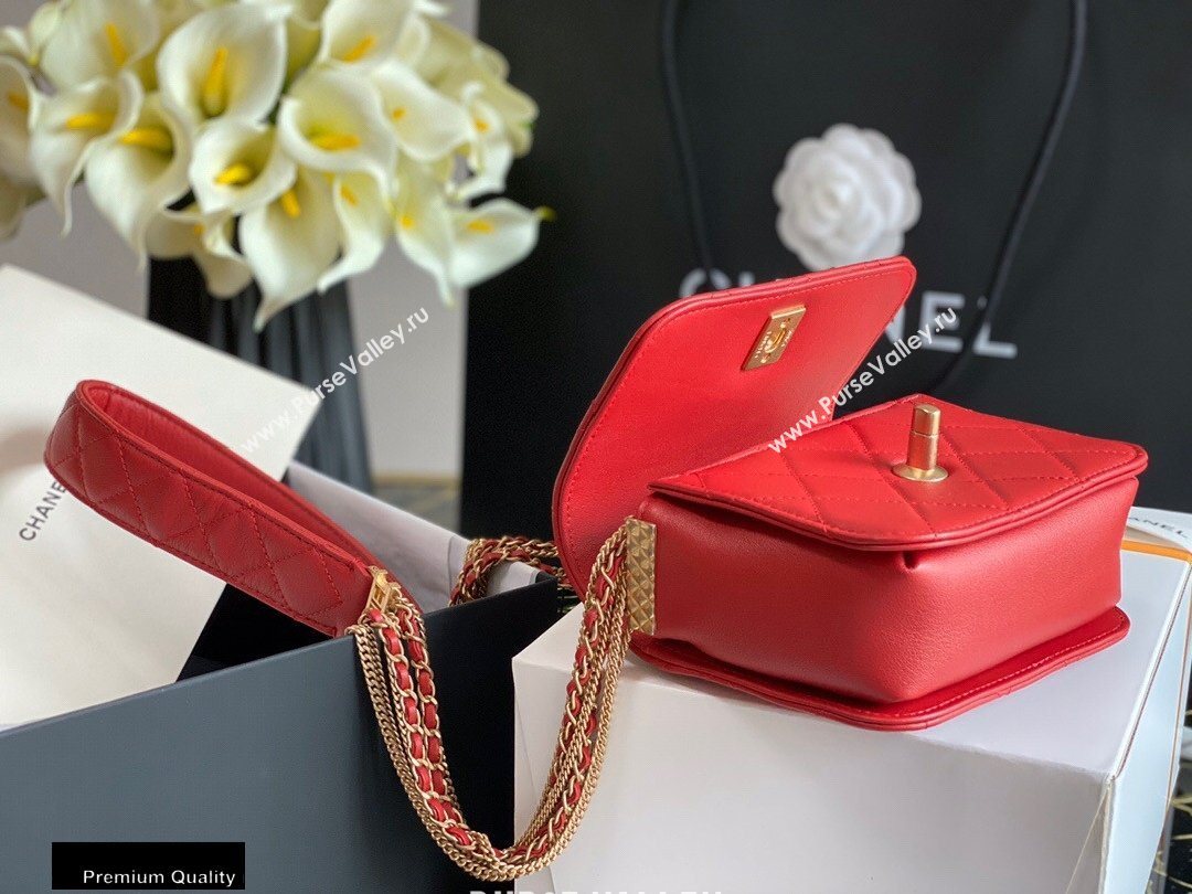 Chanel Multiple Chains Mini Flap Bag AS2051 Red 2020 (jiyuan-20101541)