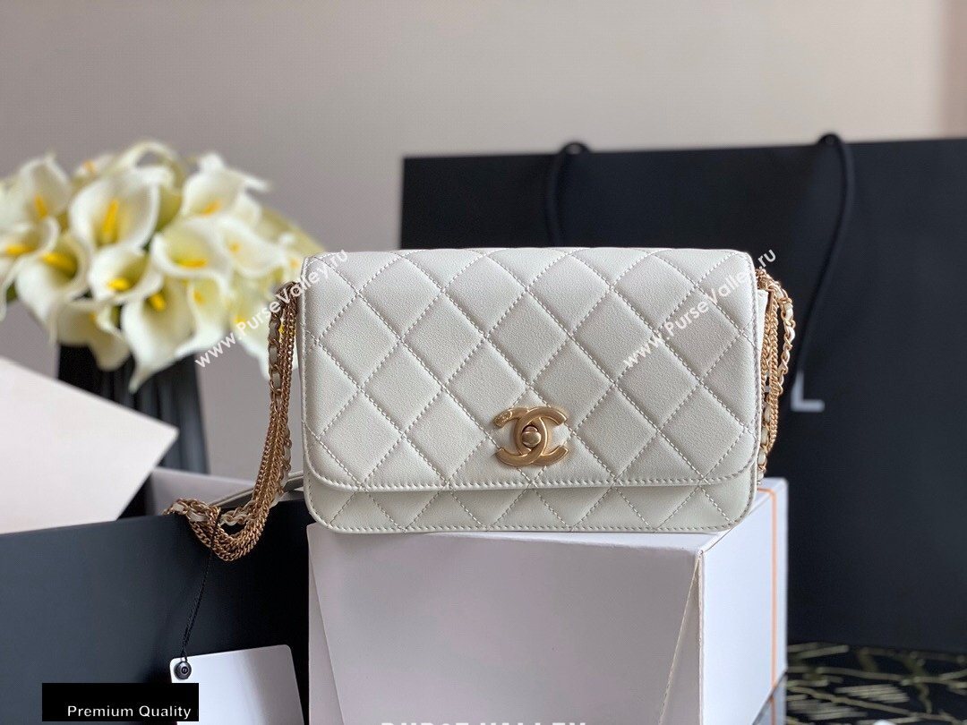 Chanel Multiple Chains Small Flap Bag AS2052 White 2020 (jiyuan-20101538)