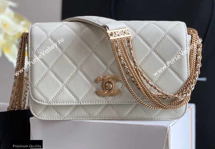 Chanel Multiple Chains Small Flap Bag AS2052 White 2020 (jiyuan-20101538)
