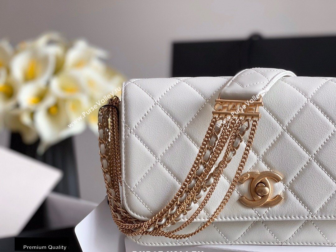 Chanel Multiple Chains Small Flap Bag AS2052 White 2020 (jiyuan-20101538)