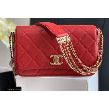 Chanel Multiple Chains Small Flap Bag AS2052 Red 2020 (jiyuan-20101537)