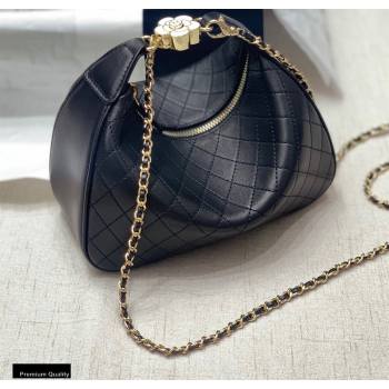 Chanel Calfskin Camellia Hobo Bag Black 2020 (jiyuan-20101611)