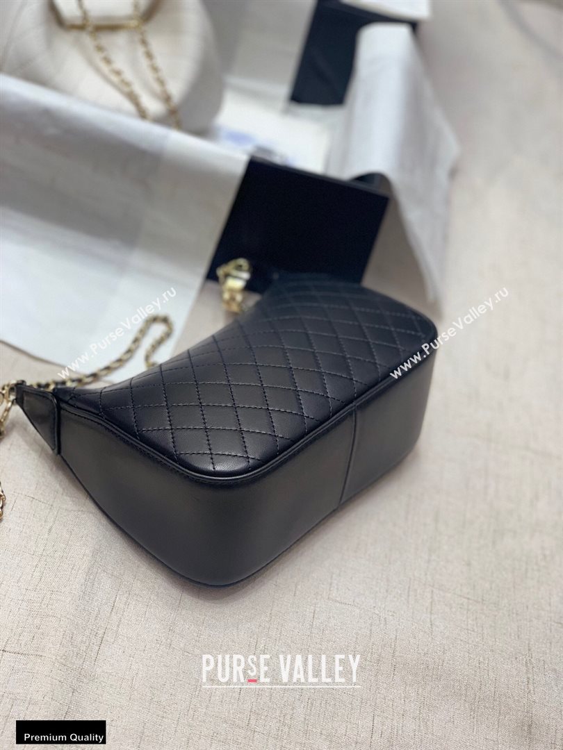 Chanel Calfskin Camellia Hobo Bag Black 2020 (jiyuan-20101611)