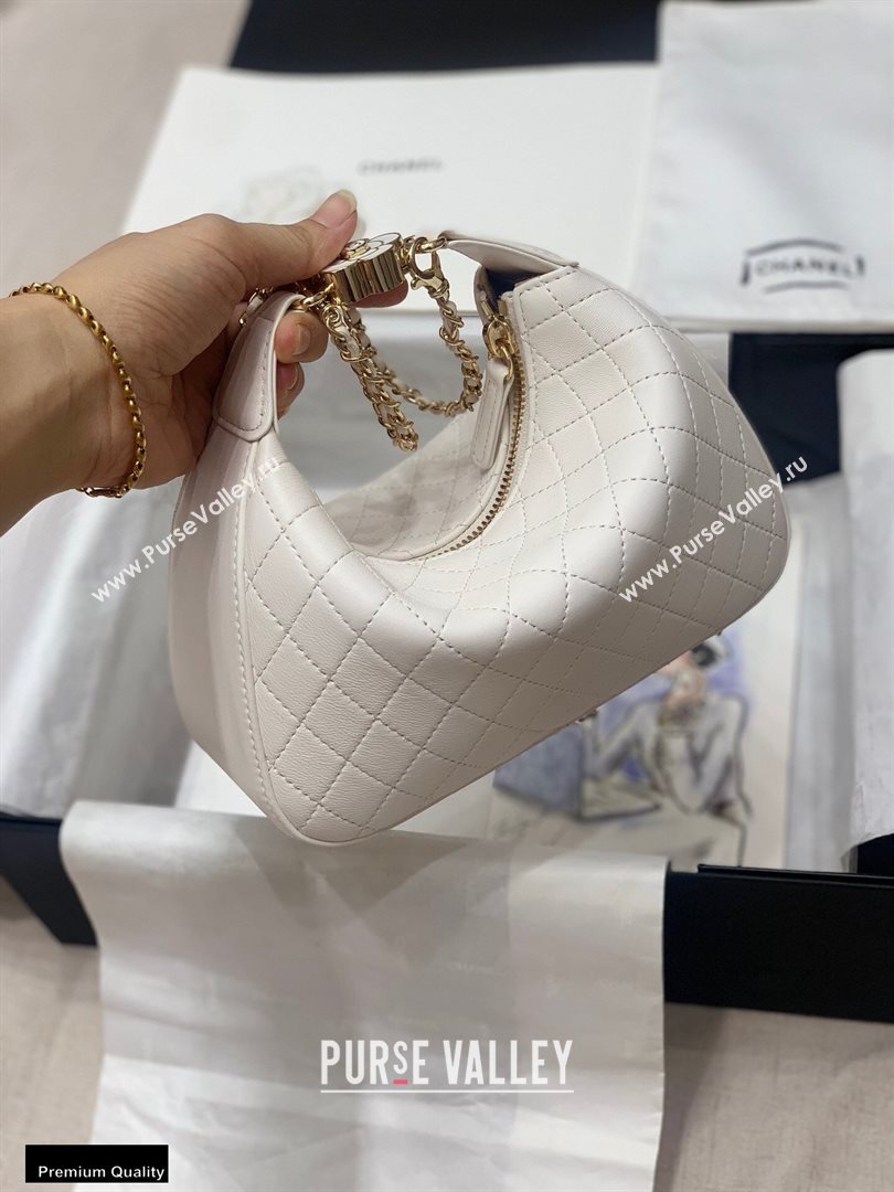 Chanel Calfskin Camellia Hobo Bag White 2020 (jiyuan-20101612)