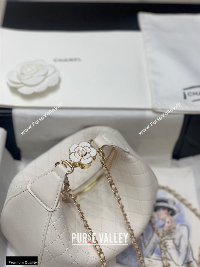 Chanel Calfskin Camellia Hobo Bag White 2020 (jiyuan-20101612)