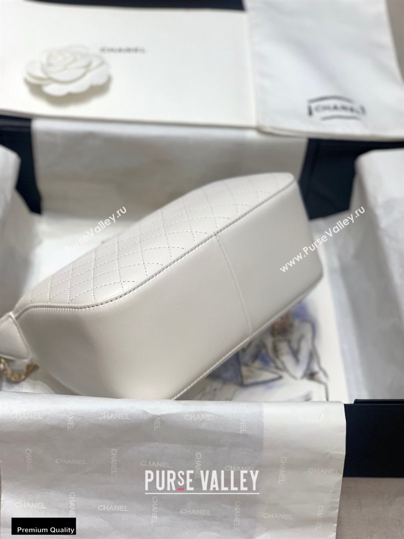 Chanel Calfskin Camellia Hobo Bag White 2020 (jiyuan-20101612)