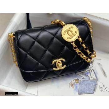 Chanel Lambskin CC Coin Small Flap Bag AS2189 Black 2020 (jiyuan-20101624)