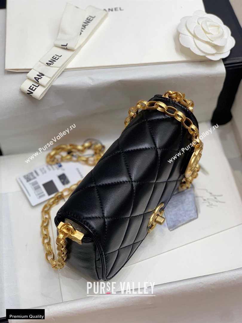 Chanel Lambskin CC Coin Small Flap Bag AS2189 Black 2020 (jiyuan-20101624)