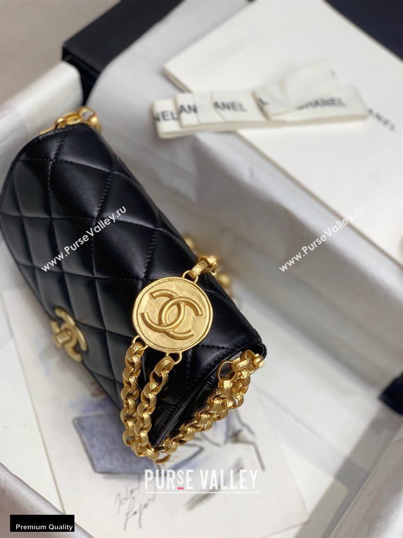 Chanel Lambskin CC Coin Small Flap Bag AS2189 Black 2020 (jiyuan-20101624)
