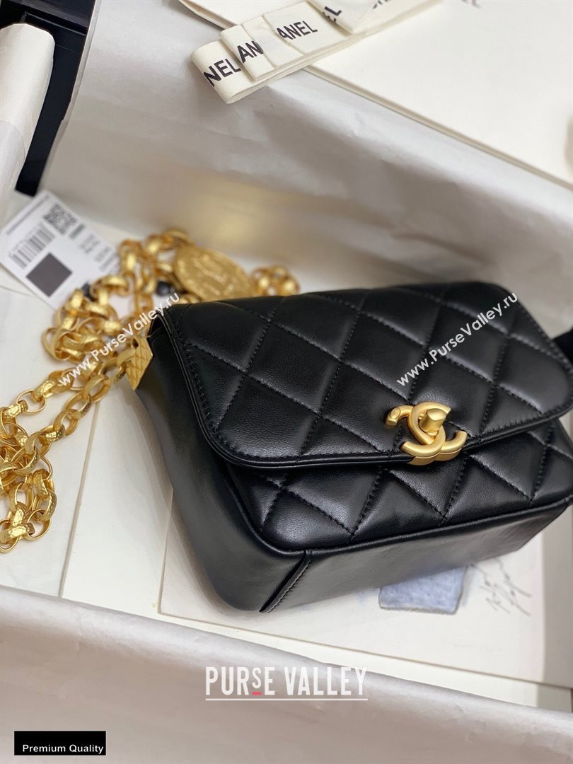 Chanel Lambskin CC Coin Small Flap Bag AS2189 Black 2020 (jiyuan-20101624)