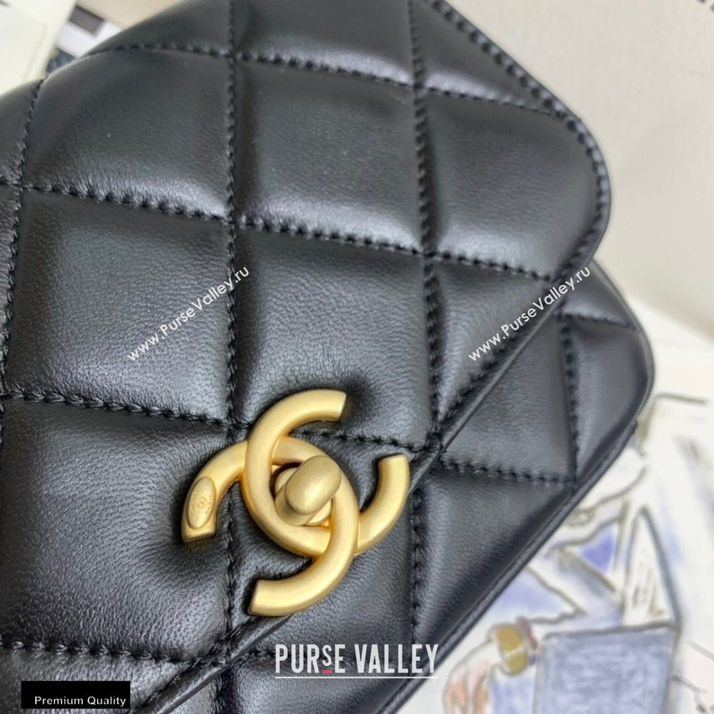 Chanel Lambskin CC Coin Small Flap Bag AS2189 Black 2020 (jiyuan-20101624)