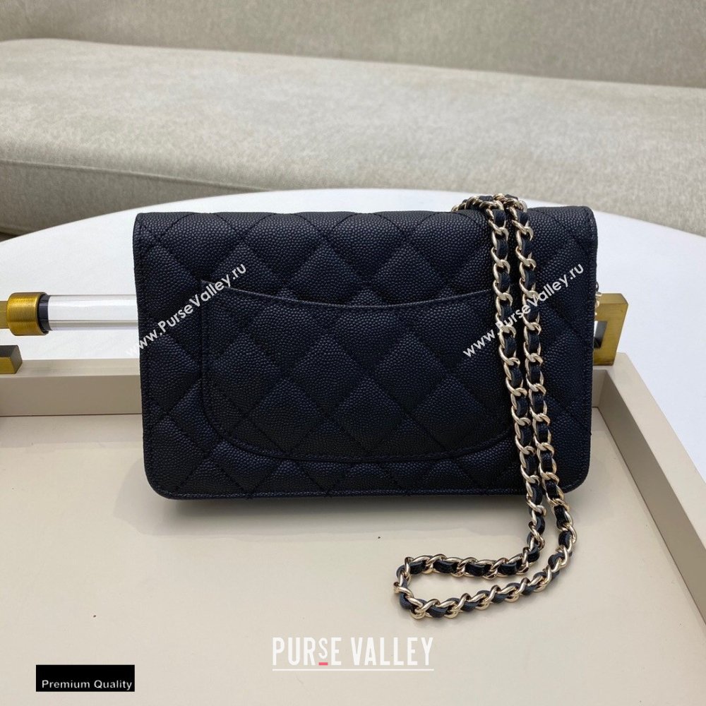 Chanel Chain CC Logo Wallet on Chain WOC Bag AP1794 Grained Calfskin Black 2021 (smjd-21012714)