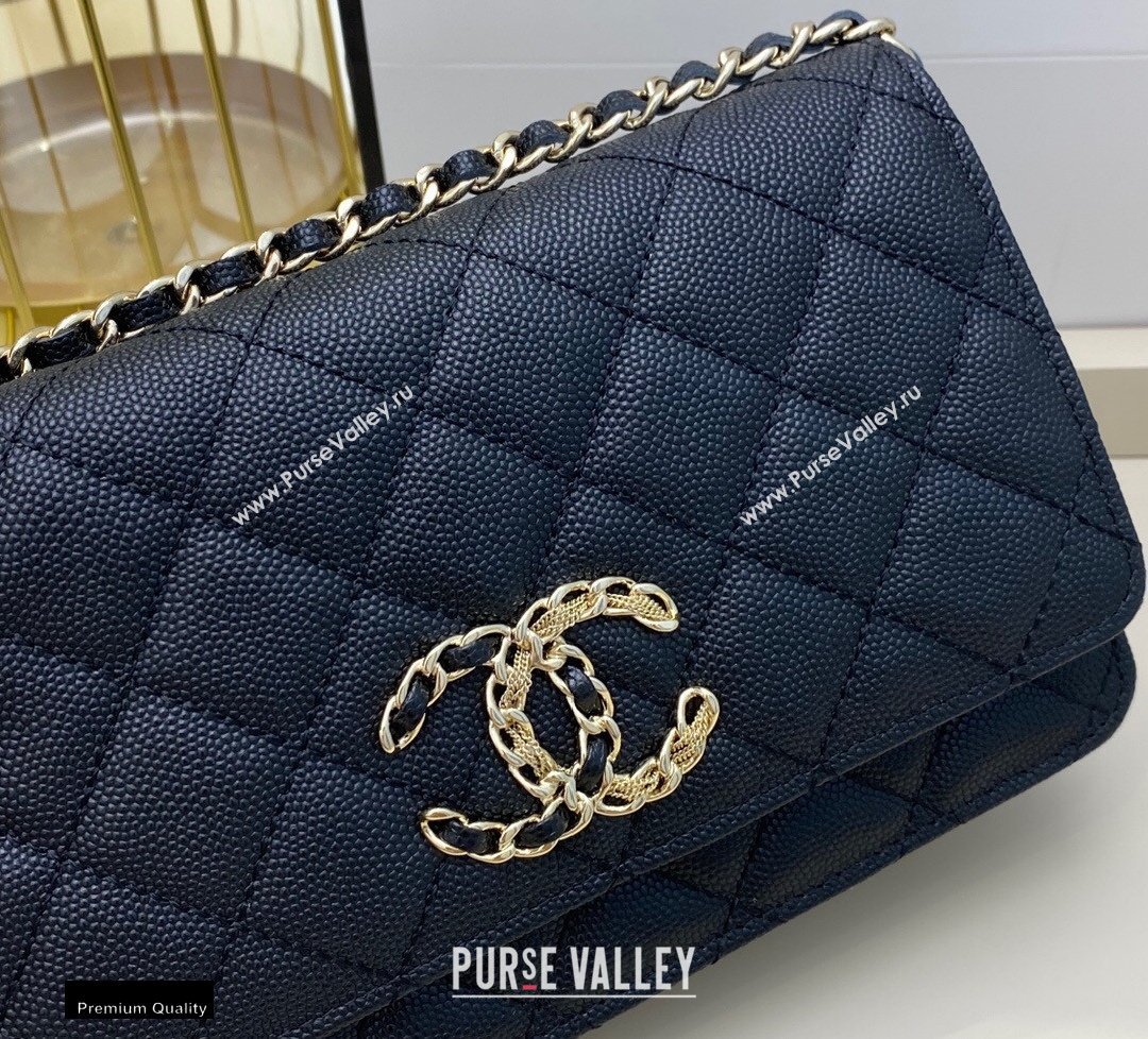 Chanel Chain CC Logo Wallet on Chain WOC Bag AP1794 Grained Calfskin Black 2021 (smjd-21012714)