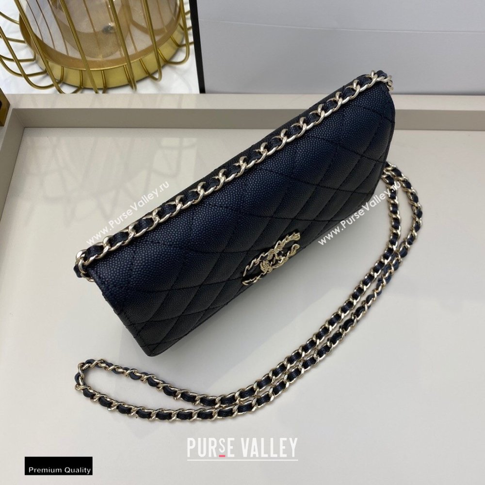 Chanel Chain CC Logo Wallet on Chain WOC Bag AP1794 Grained Calfskin Black 2021 (smjd-21012714)