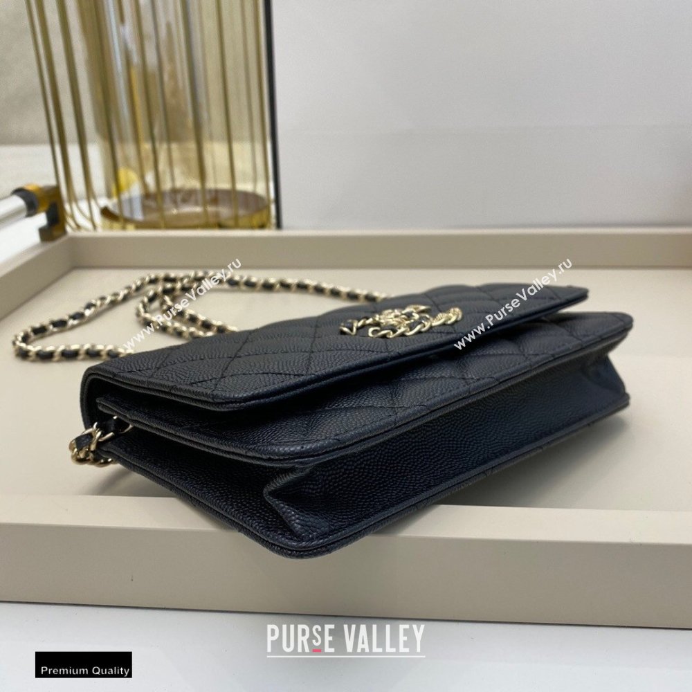 Chanel Chain CC Logo Wallet on Chain WOC Bag AP1794 Grained Calfskin Black 2021 (smjd-21012714)
