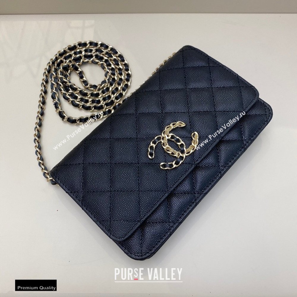 Chanel Chain CC Logo Wallet on Chain WOC Bag AP1794 Grained Calfskin Black 2021 (smjd-21012714)