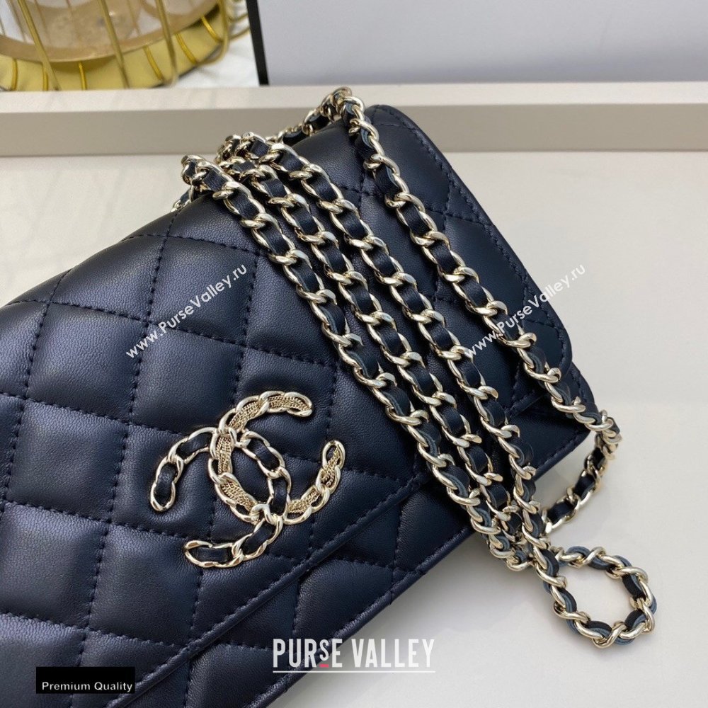 Chanel Chain CC Logo Wallet on Chain WOC Bag AP1794 Lambskin Black 2021 (smjd-21012717)