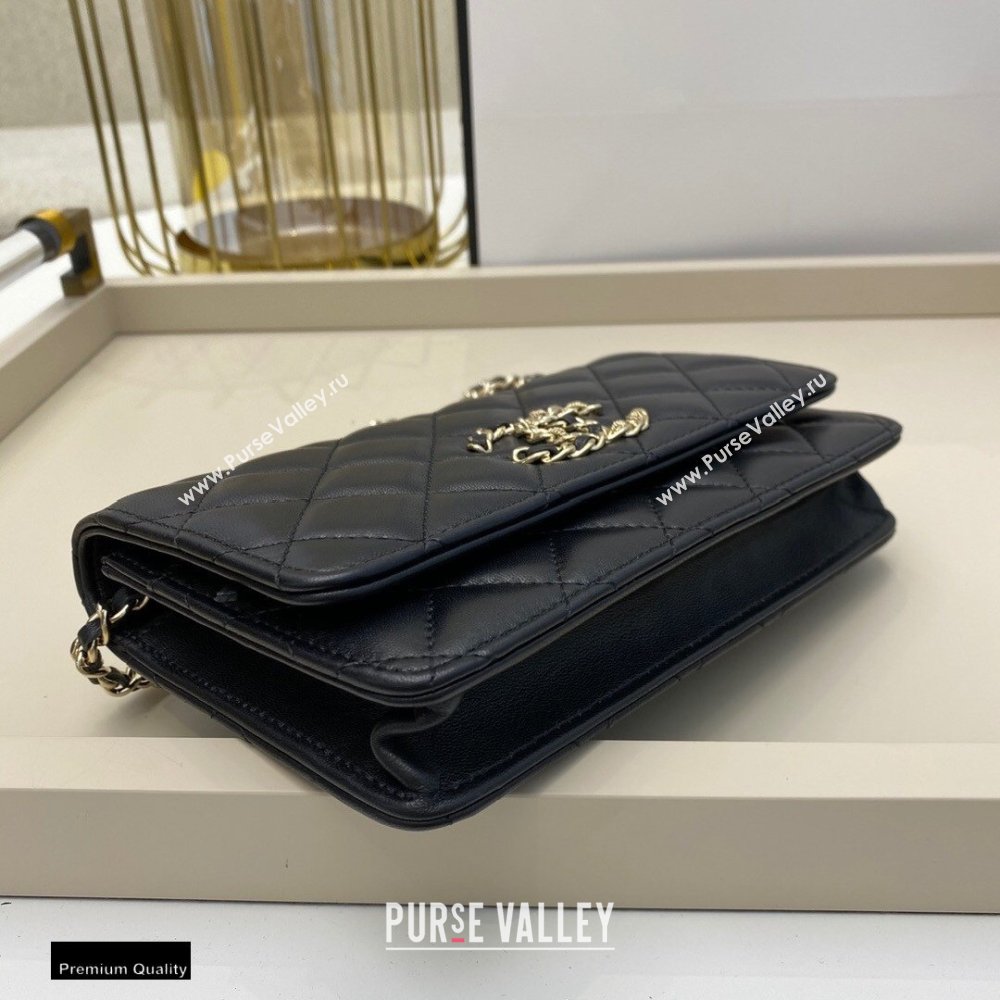 Chanel Chain CC Logo Wallet on Chain WOC Bag AP1794 Lambskin Black 2021 (smjd-21012717)