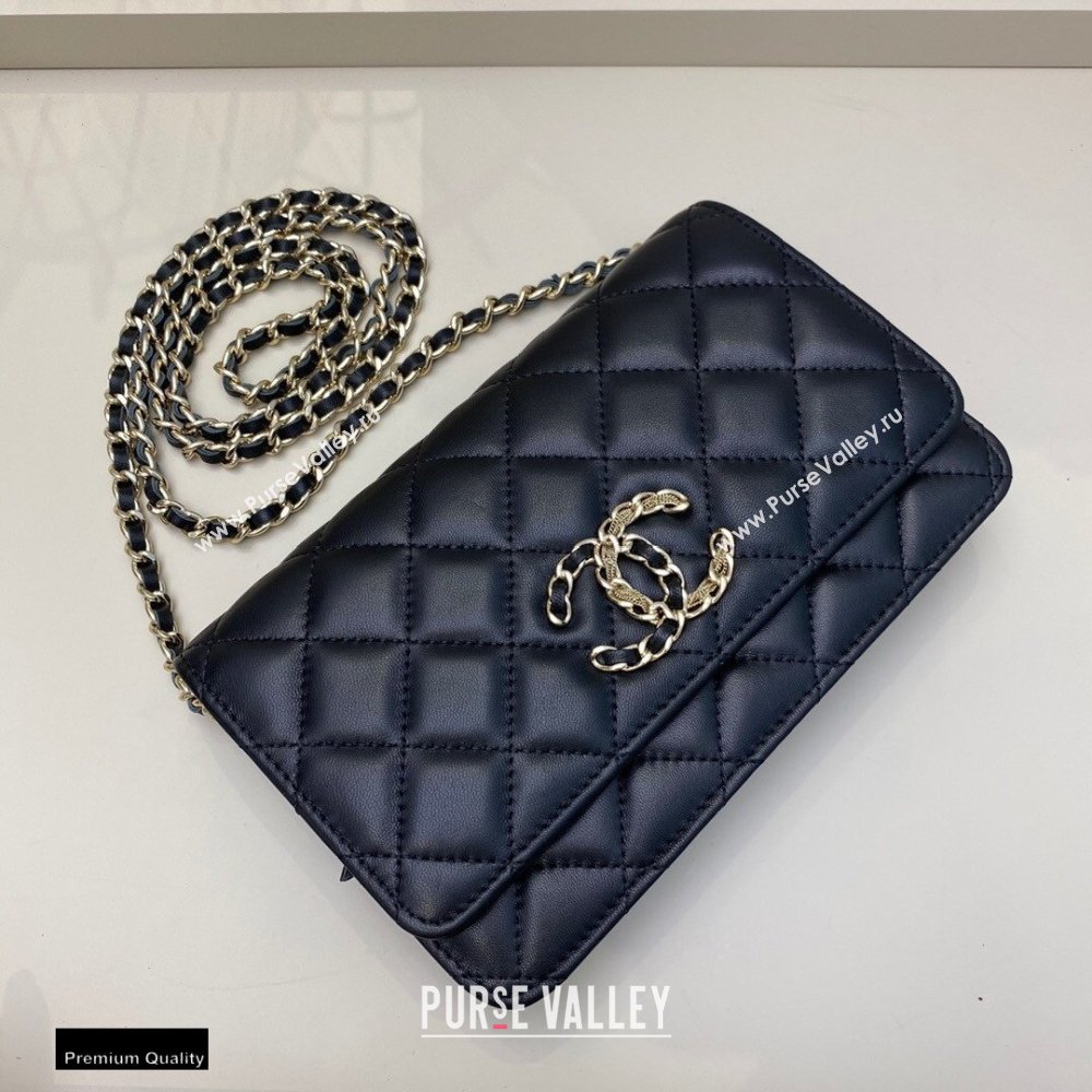 Chanel Chain CC Logo Wallet on Chain WOC Bag AP1794 Lambskin Black 2021 (smjd-21012717)