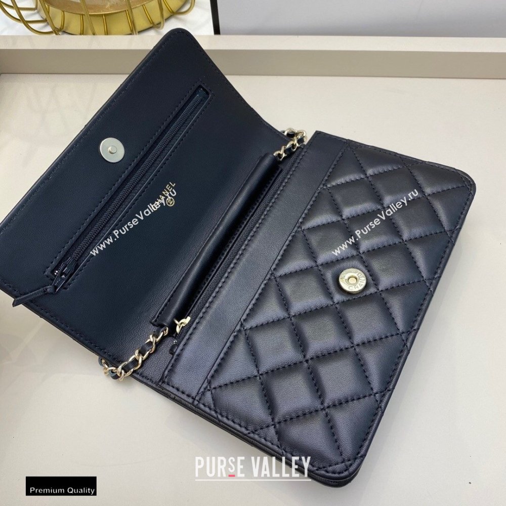 Chanel Chain CC Logo Wallet on Chain WOC Bag AP1794 Lambskin Black 2021 (smjd-21012717)