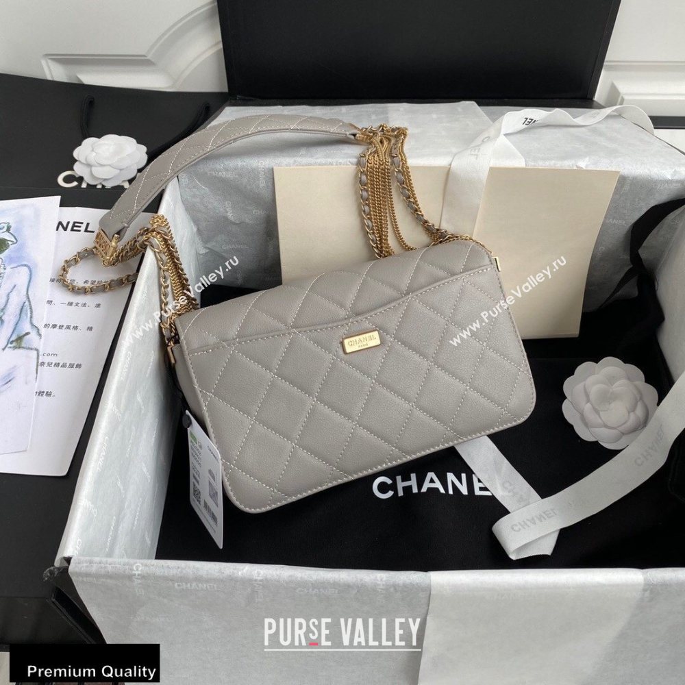 Chanel Multiple Chains Small Flap Bag AS2052 Gray 2020 (jiyuan-20101539)