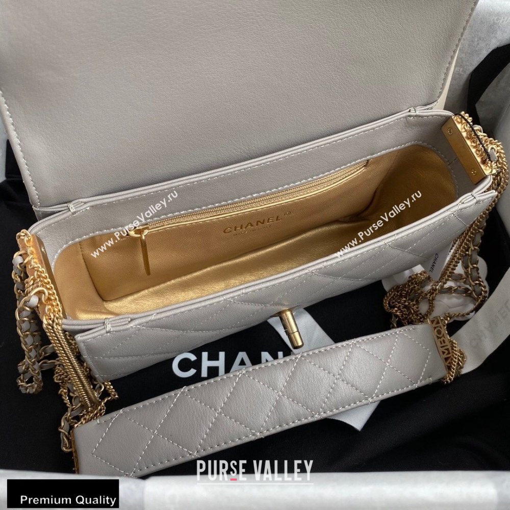 Chanel Multiple Chains Small Flap Bag AS2052 Gray 2020 (jiyuan-20101539)