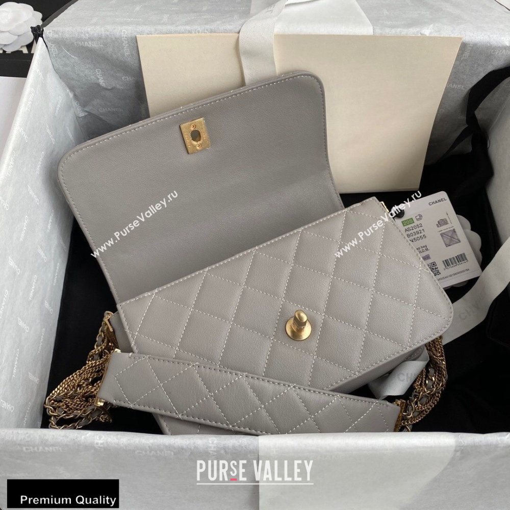 Chanel Multiple Chains Small Flap Bag AS2052 Gray 2020 (jiyuan-20101539)