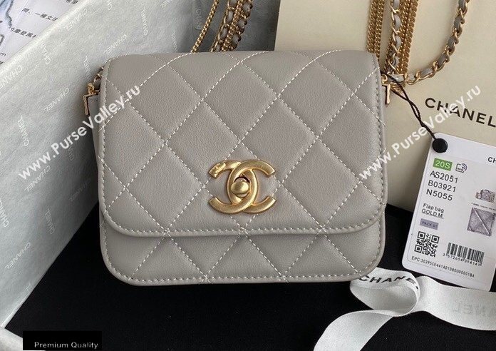 Chanel Multiple Chains Mini Flap Bag AS2051 Gray 2020 (jiyuan-20101543)